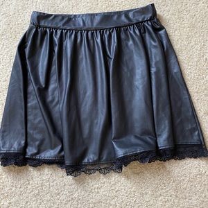 Fake Leather Skater Skirt
